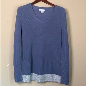 Liz Claiborne Blue V Neck Sweater